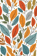 Fototapeta premium leaves on a white background, autumn motif