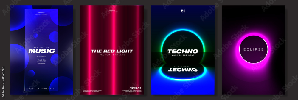 Wall mural neon poster templates. glowing led background poster theme. perfect for nightlife, music, dj, electr