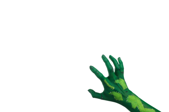 PNG green zombie hands isolated on white background. - Powered by Adobe