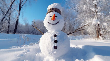 Obraz premium snowman in the snow