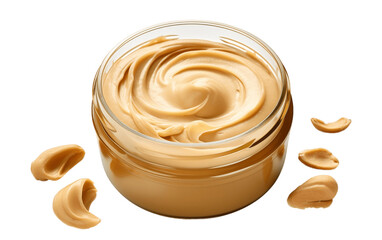 "Peanut Butter Against a White Background" 