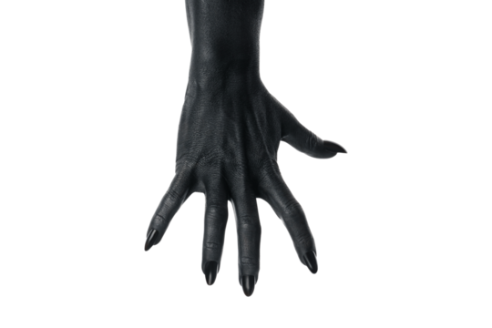 PNG, black painted hands, isolated on white background.