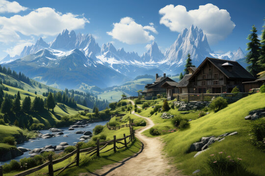 Famous best alpine place of the world, Santa Maddalena village with magical Dolomites mountains in background, Val di Funes valley, Trentino Alto Adige region, Italy, Europe