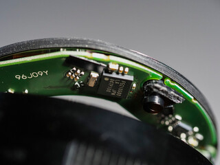 cracked professional lens of a modern digital camera