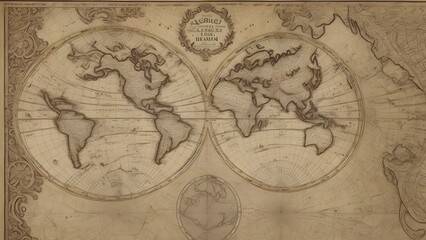 vintage old map of the world