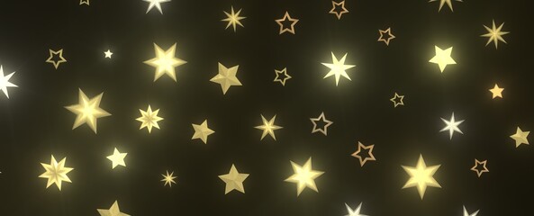 Festive Celestial Cascade: Mesmerizing 3D Illustration of Descending Christmas Stars