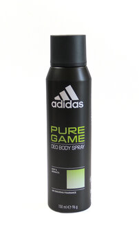 Vaison la Romaine, Vaucluse, France - 07092023 : déodorant en spray de marque Adidas Pure Game, en gros plan, isolé sur un fond blanc