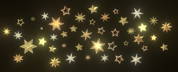 Celestial Extravaganza: 3D Illustration Captures the Beauty of Falling Stars