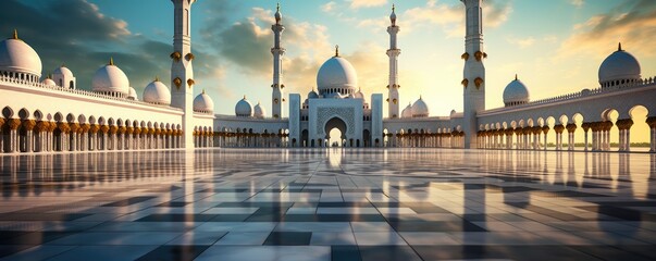 Grand Mosque in Abu Dhabi, Sheikh Zayed Mosque. Generative ai - obrazy, fototapety, plakaty
