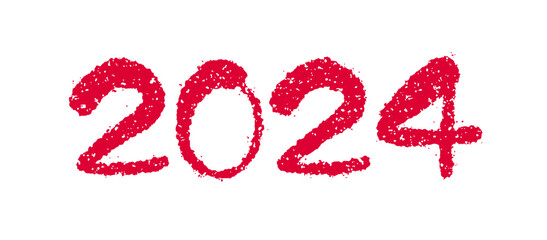 2024 new year greeting stamp illustration