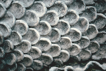 Ancient gray snake scale cement texture, circle dragon skin and naga scale, ancient luxury pattern