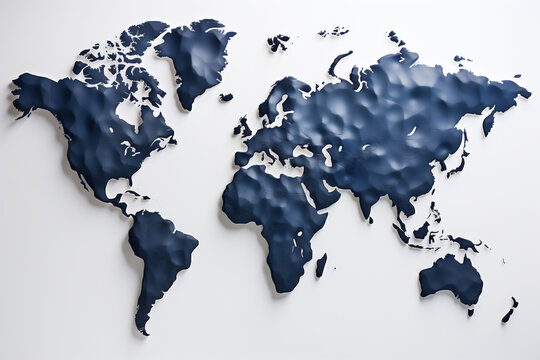 Ilustración gráfica abstracta del mapa del mundo sobre fondo azul