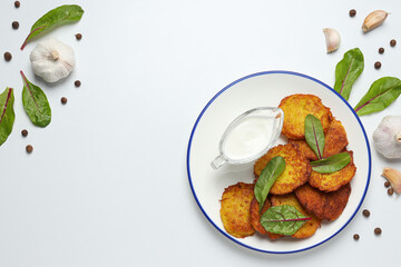 Lunch tasty food concept - delicious hash browns