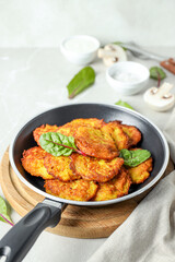 Lunch tasty food concept - delicious hash browns