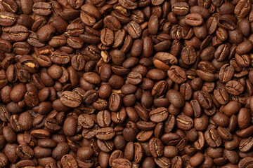 Close up of coffee beans for background and advertising