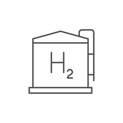 Industrial hydrogen tank line icon