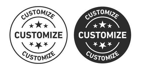 Customize Icons set in black filled and outlined.