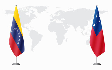 Venezuela and Samoa flags for official meeting