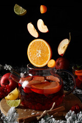 Concept of hot drink - berry and fruit tea
