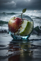 apple on the water