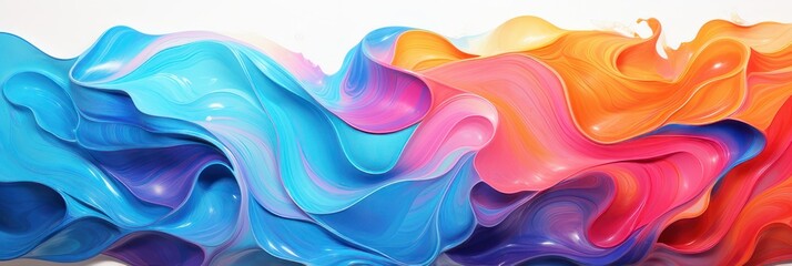 abstract marbled acrylic paint ink painted waves painting texture colorful background banner