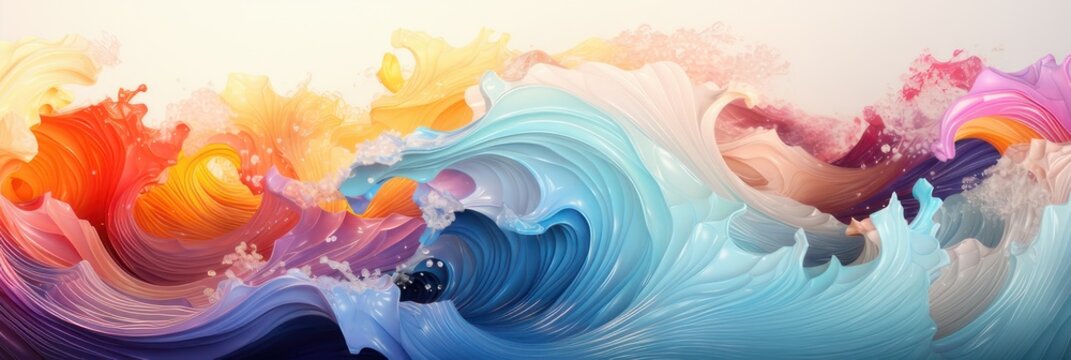 a harmonious collision of vibrant color splashes, creating a kaleidoscopic whirlpool