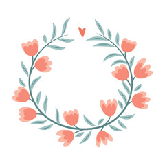 Abstract foliage wreath. Vector illustration.