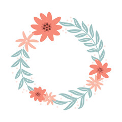Abstract foliage wreath. Vector illustration.