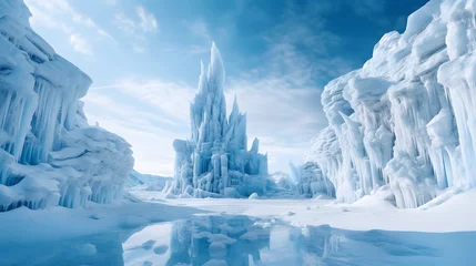 Deurstickers North Pole Ice Fields and Open Water Landscape © Custom Media