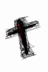 Jesus Christ cross icon, jesus cross sketch stock photos, vectors, and illustrations