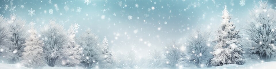Beautiful Winter Landscape, Santa Claus Brings Holiday Magic with Snowfall, Creating a Festive Scene Amidst Snowy Trees, Evoking Seasonal Charm