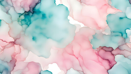 Abstract background design drawn in pale pink and pale blue alcohol ink. watercolor. pale colour. pastel colour