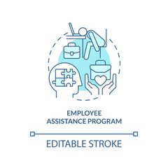 2D editable employee assistance program thin line blue icon concept, isolated vector, monochromatic illustration representing online therapy.