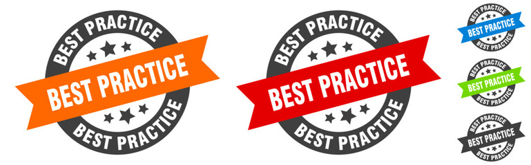 best practice stamp. best practice round ribbon sticker. tag