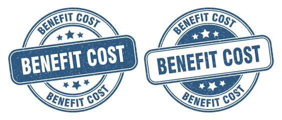 benefit cost stamp. benefit cost label. round grunge sign - obrazy, fototapety, plakaty