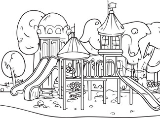 Coloring page illustration design. 
