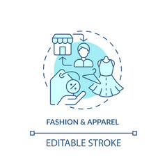 2D editable blue icon fashion and apparel concept, simple monochromatic isolated vector, C2C thin line illustration.