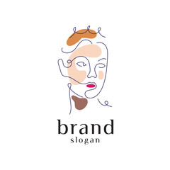 female line minimalist concept for salon business brand - Vector logo
