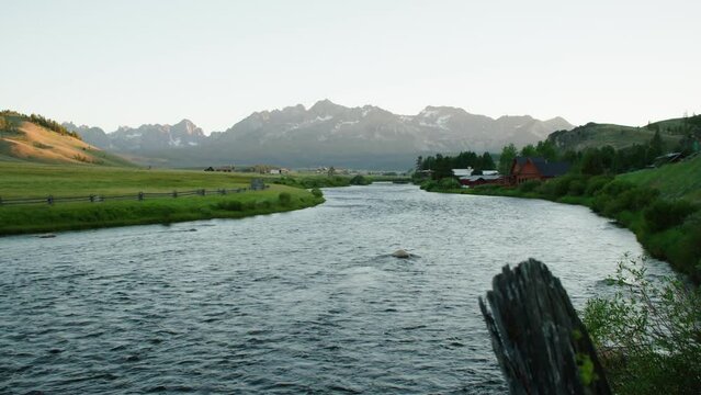 Salmon River Lower Stanley Idaho, Spring landscape