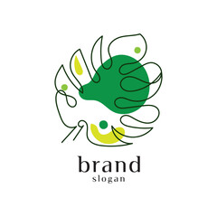 leaf line minimalist concept for beauty business brand