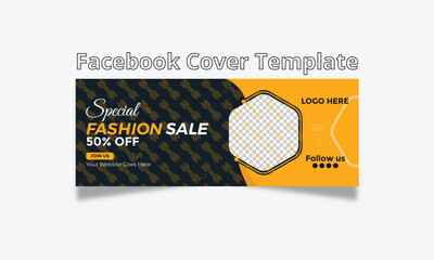 Fashion sale facebook cover web banner template creative corporate business marketing agency social media Facebook cover design
