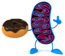 Fun 3D cartoon mitochondria character