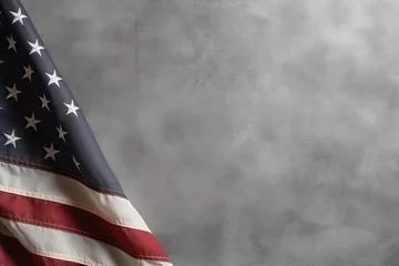 Fotobehang America Veterans day flag bokeh background with minimalist symbol, Generative AI © shahiddzn