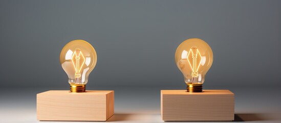 Problem solving creativity and innovation depicted by wooden cubes 2 with question marks and one with light bulb icon