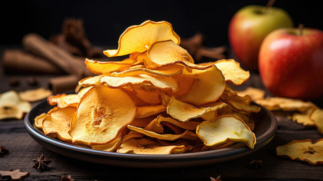 Crispy, sweet, and natural: apple chips make snacking delightful.