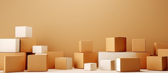 Folded cardboard boxes depicted simply