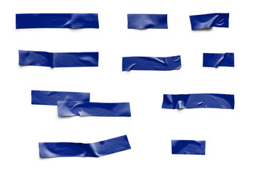 Realistic Blue Tape Collection Isolated Background