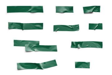 Realistic Green Tape Collection Isolated Background