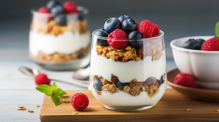 Start your day beautifully with granola, yogurt, and berries.