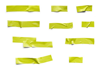Realistic Yellow Tape Collection Isolated Background
